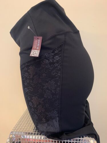 NWT! Adore Me Women's Black Leggings With Sheer Lace Sides Size XL