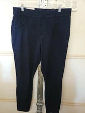 Utopia By Hue Women's Mid-Rise Yoga Stretch Slim Fit Pull On Denim Leggings blue