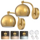 2Pack Battery Operated Wall Sconces Gold Wireless Wall Light Lamp with Remote