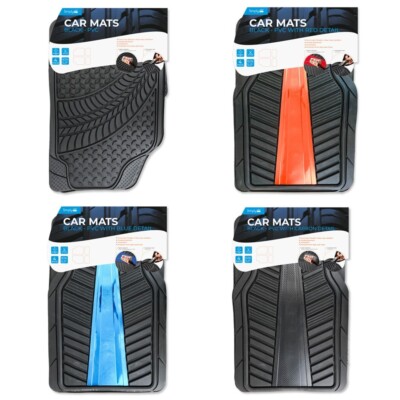 Quality Cut to Size Rubber Universal Full Set of Car Mats Trim Hyundai Amica