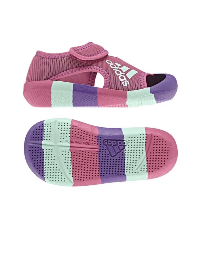 Sandalias de natación ADIDAS AltaVenture I para niñas pequeñas rosa/púrpura/como nuevas TALLA 8,5 Foto 2 de 4