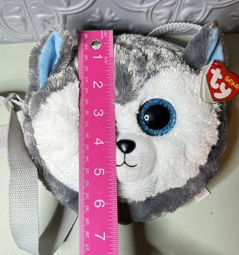 Nuevo Ty Slush Husky Dog 7" Gorro Boo Gris Cartera de Peluche Ojos Azules Juguete de Peluche Suave - Imagen 13 de 14