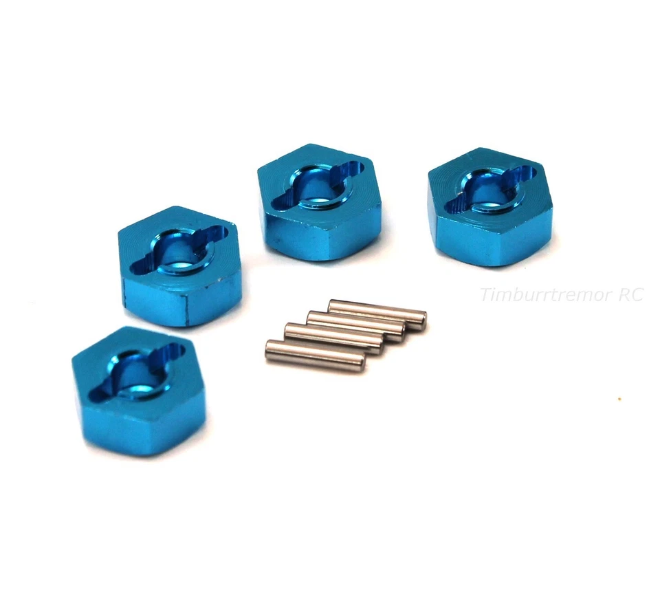 HSP 02134 Blue Aluminum Wheel Hex Hubs 12mm & Pins for Redcat Tornado EPX S30 - Image 2 of 3