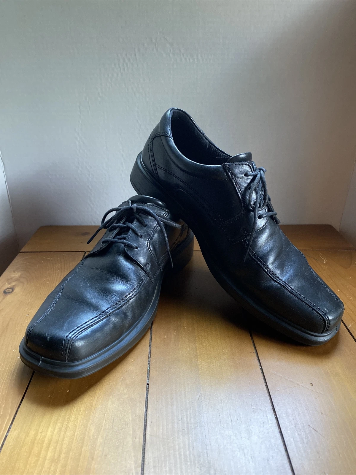 Scarpe casual da uomo Ecco taglia 44 in pelle nera derby Oxford stringate comfort da lavoro