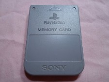 Tested Official Grey Playstation 1 Memory Card US/Japan PS1  Clear Back Label 