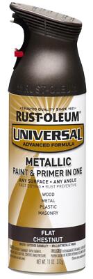 Rust-Oleum 271471 Universal All Surface Metallic Spray Paint, 11 oz, Flat Chestn