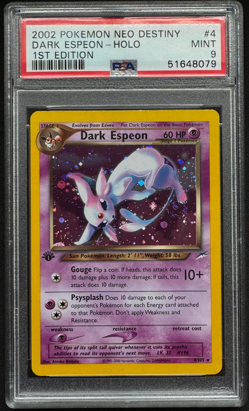 2002 Pokemon Neo Destiny Dark Espeon Holo 1st Edition 4 PSA 9 MINT