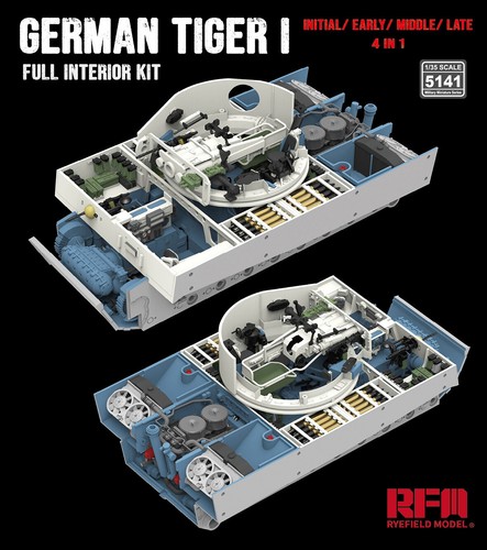 RYEFIELD 5141 1/35 TIGER 1 INITIAL/ EARLY/ MIDDLE/ LATE 4IN1 Full Interior Kit - Picture 2 of 5