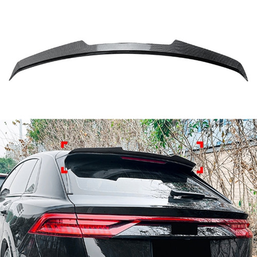 For Audi Q8 SQ8 RSQ8 2019-2025 Carbon Fiber ABS Rear Trunk Roof Lip Spoiler Wing - Picture 1 of 7