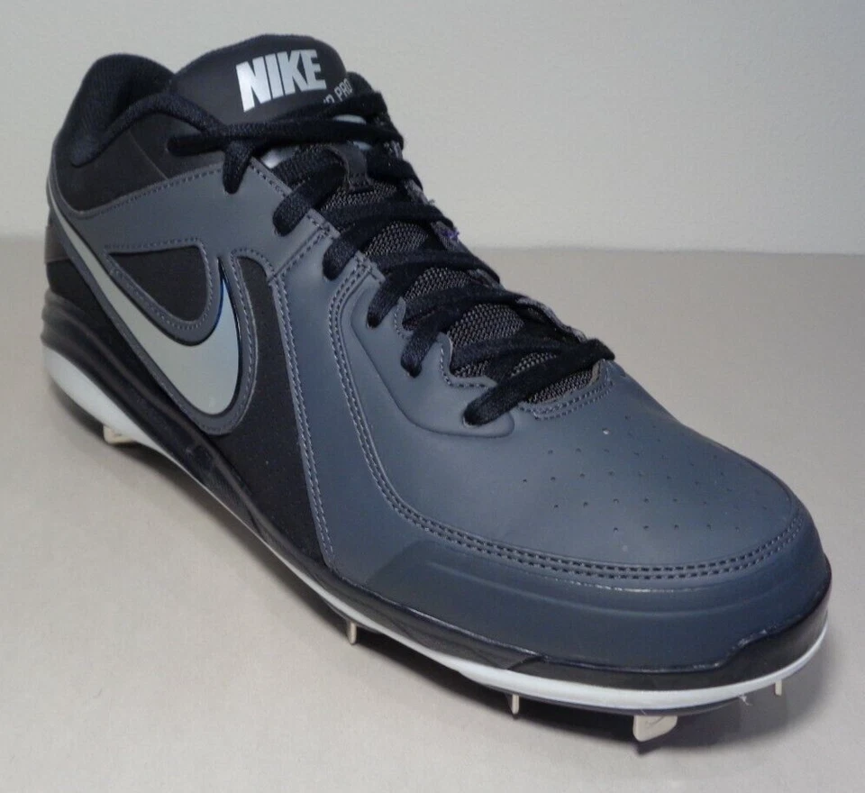 Nike Size 13 M AIR MVP PRO Gray Black Silver Baseball Cleats New Men's Shoes - Image 4 of 4