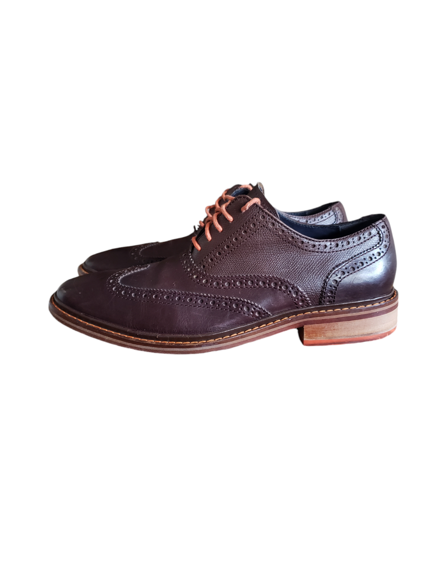 Cole Haan Colton Brown Pebbled Leather Wingtip Brogue Oxford  display picture 2