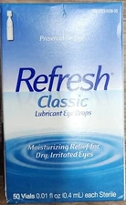 Refresh Classic-Lubricant EyeDrops-PreservativeFree-50Vials(0.01 Fl. Oz) Sterile