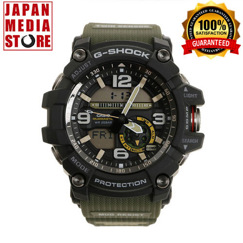 Casio G-SHOCK GG-1000-1A3JF MUDMASTER Green Band Quartz Watch Twin Sensor NEW - Picture 1 of 9