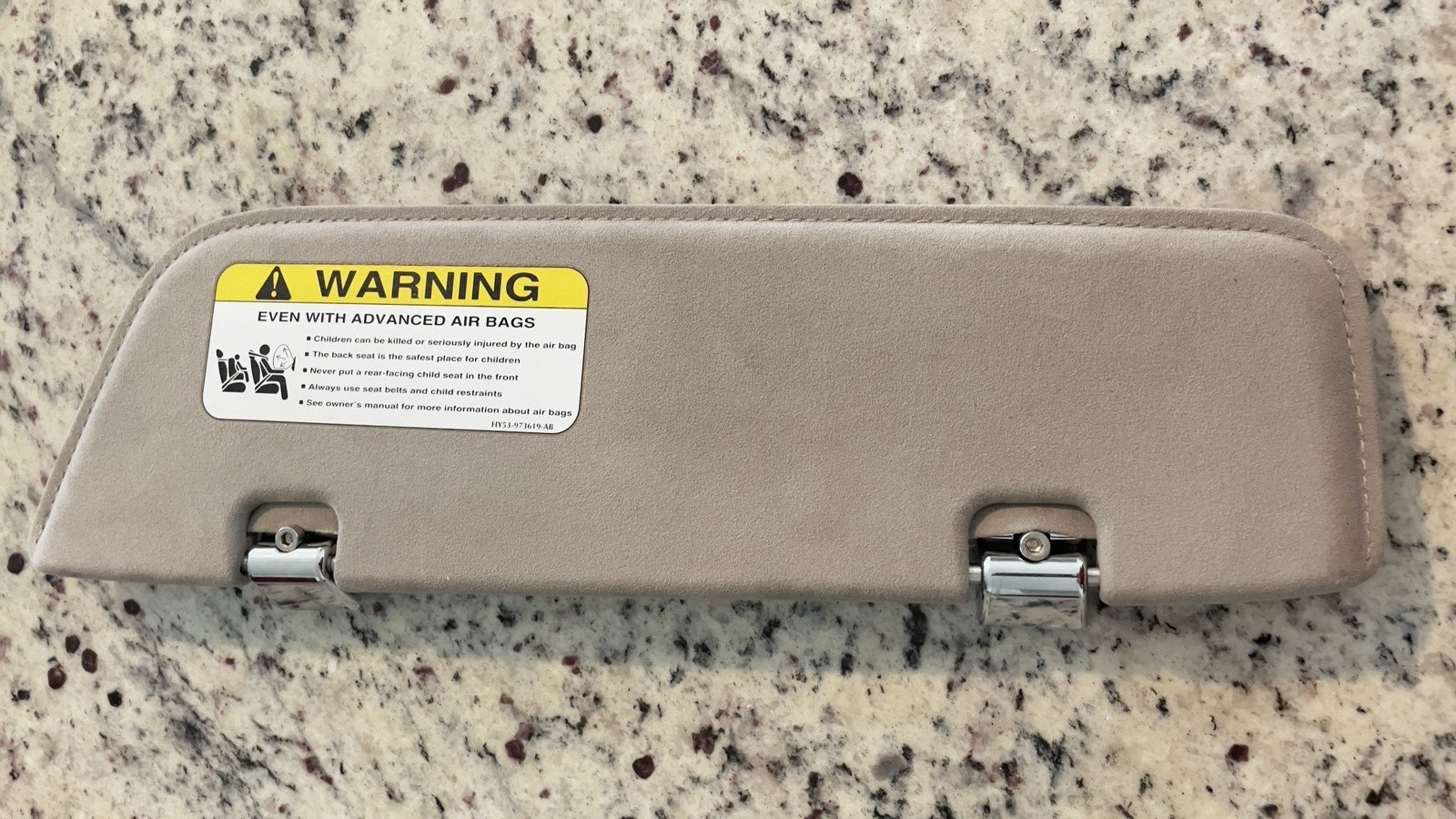 19-23 Aston Martin DB11 Right Tan Passenger Sun Visor Shade Mirror OEM