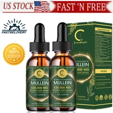 2*60ml Mullein Leaf Extract Drops Lung Cleanse Respiratory Herbal Health Care