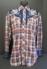 Vtg 1970s H Bar C Long Tail Western Shirt California Ranchwear Mens M Wms L Blue — photo 3