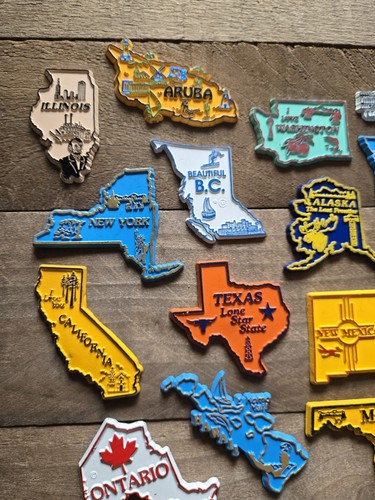 Lot of 25 Vintage Rubber Magnets - USA Canada States + MORE - Picture 7 of 7