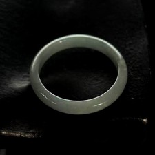 Natural Green Jade Jadeite Band Rings, Width about 3 mm