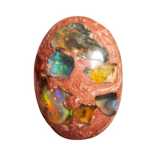 Vintage Mexican Opal Mosaic Cabochon 15.95 CT Reconstituted Matrix