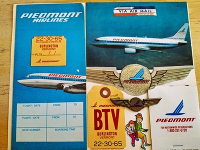 Piedmont Airlines Memories Collection Postcard Jr Wing Label  Fits 8x10 Frame