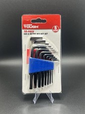 HyperTough 16 Piece Hex Key Set with 8 SAE and 8 Metric Sizes New In Package