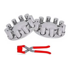Chrome ABS 33mm Thread-On Axle Cover Hub Caps and Lug Nut Covers for Semi Truck