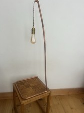 Industrial Copper Pipe Arched Floor Lamp w/ E27 LED Warm White Bulb 91cm