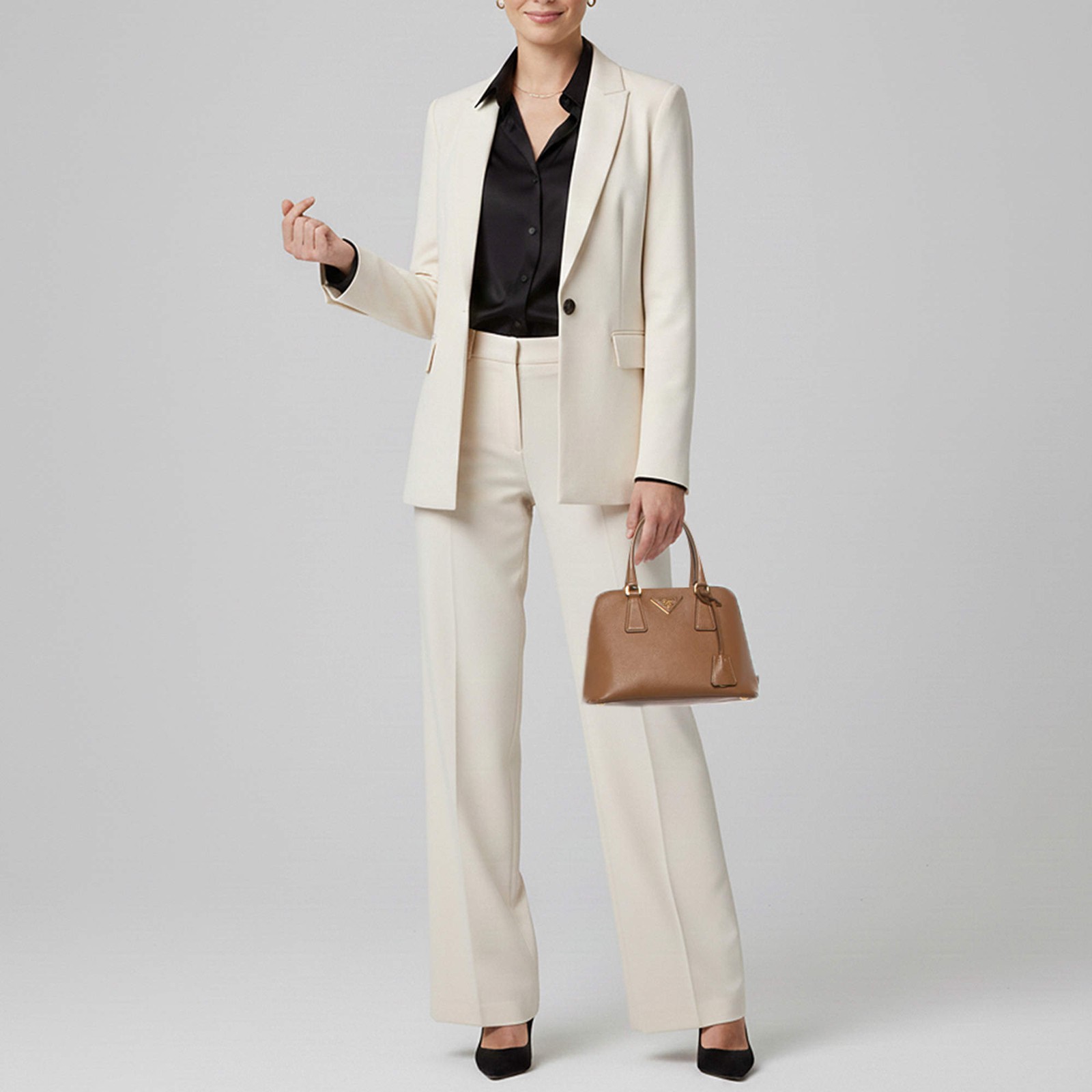 Prada Promenade Small Brown Saffiano Lux Leather Satchel thumbnail 2