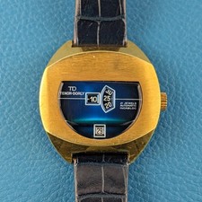 Vintage TENOR DORLY Jumping Hour Automatic Date 1970s Space Age TD1393 Swiss