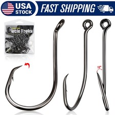 50-100PCS Circle Hooks - Red Black Saltwater & Freshwater Octopus Fishing Hooks