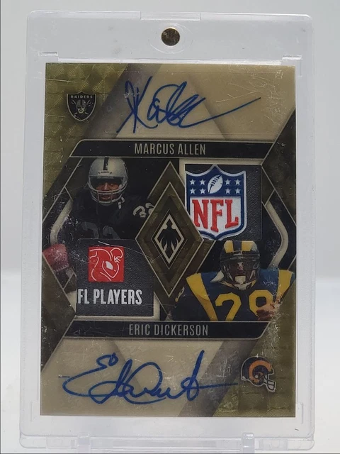 Eric Dickerson Marcus Allen 2023 Phoenix Dual Patch Gold Auto 1/1 Q5691
