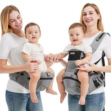 - 2-in-1 Baby Carrier Hip Seat - Front Back Hip Carry - Ergonomic M Seat Post...