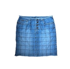 Vintage Y2K Ralph Lauren Windowpane Grid Denim Mini Skirt 6