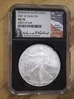 2007-W NGC MS70 Signed Anna E Cabral Burnished Silver American Eagle - FREE SHIP