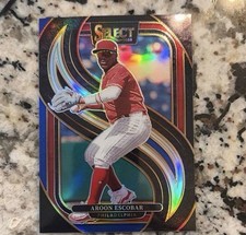 2025 Panini Select-Premier Level Aroon Escobar #106 Black & Blue Prizm /49 (RC)