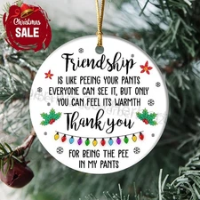 Friendship Is Like Peeing Your Pants Ornament, Friendship Ornament , Christma...