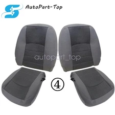 Driver & Passenger Bottom & Back Cloth Seat Cover Gray Fits 13-18 Dodge Ram 1500