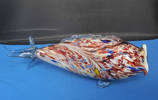 Large Vintage 1970s Multicoloured Ornamental Speckled Glass Fish (Romania)
