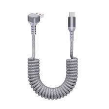 Fast Charging 90 Degree Coiled USB-C Cable, 1...