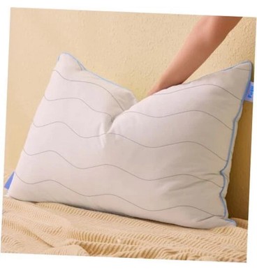 felo Feather Down Pillow King Size Pack of 1 Blue Medium Firm