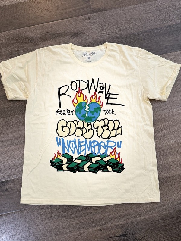 Rod Wave Soulfly Tour Gone Till November T-Shirt NEW X-Large Concert Rap - NWOT