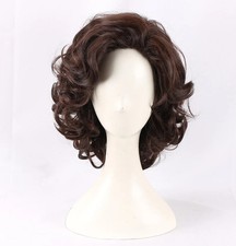 Wonka wen's wigs dark brown short wavy curly