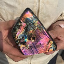 1.2lb Natural colourful labradorite polished free-form mineral specimen healing