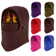 Thicked Fleece Balaclava Ski Hat Hooded Neck Warmer Winter Warm Full Face Mask