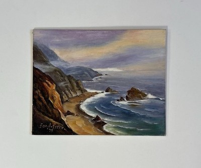 Vintage Painting Seascape Coastal Landscape Oregon Coast California FORD-FYFFE