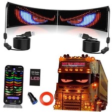 2PCS Synchronized Devil Eyes Light for Truck, 23.4  X4.7  Flex Car Window LED