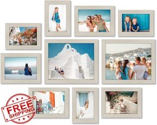 Americanflat 10pc Light Wood Gallery Frames, 8x10, 5x7, 4x6, Shatter-Resistan...