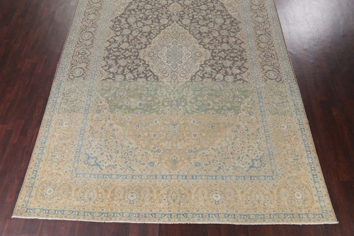 Traditional Distressed Large Area Rug 10x14 ft Hand-knotted Wool Vintage Carpet - Picture 6 of 23