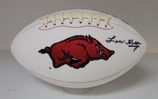 LOU HOLTZ signed Arkansas Razorbacks Logo Football JSA Witness auto
