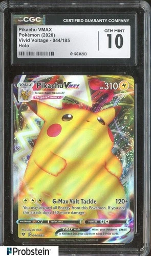2020 Pokemon Vivid Voltage 044/185 Pikachu VMAX Holo CGC 10 GEM MINT